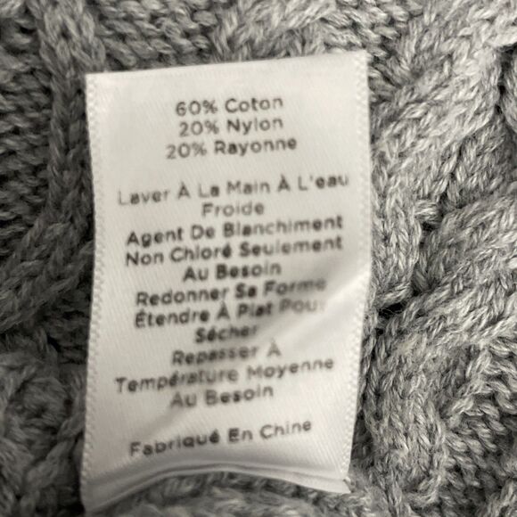 Talbots Gray Cable Knit Sweater Women’s L – Quarter Zip, Long Sleeve Pullover - Picture 6 of 14